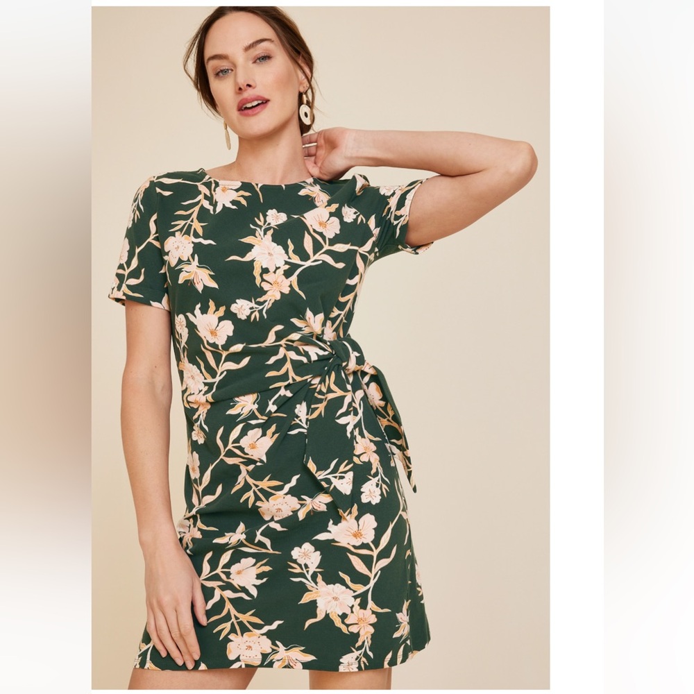 Maurice's Volcanic Moss Tie Waist Dress
